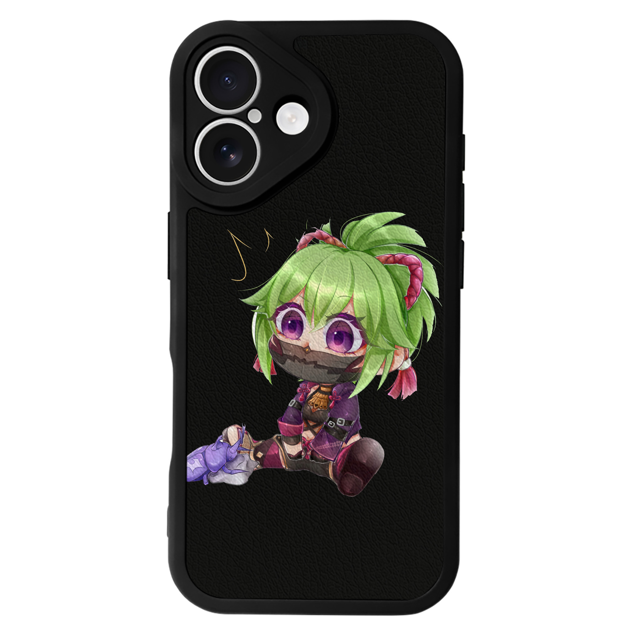 げんし神  久岐忍 くき しのぶ genshin Kuki Shinobu 【iPhone 16シリーズ対応】シリコンスマホケース（レザー調） 材質：シリコン
